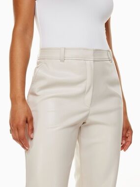 Babaton Straight-Leg Vegan Leather Pants in Ivory
